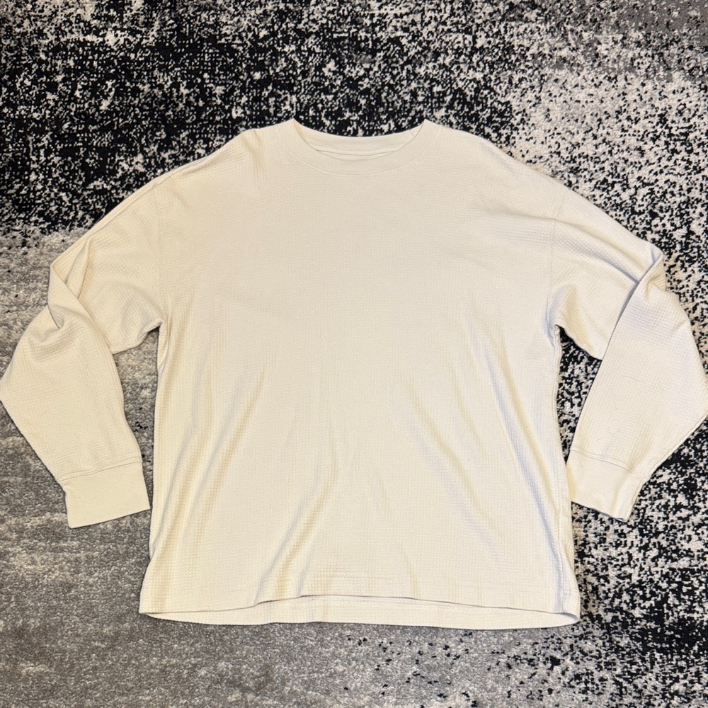 Abercrombie & Fitch Cream Waffle Knit Long Sleeve